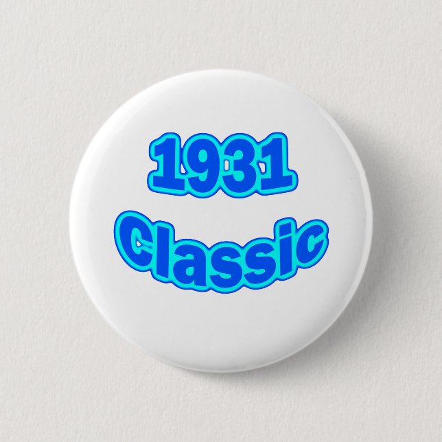 1931 Classic Blue 6 Cm Round Badge (Front)