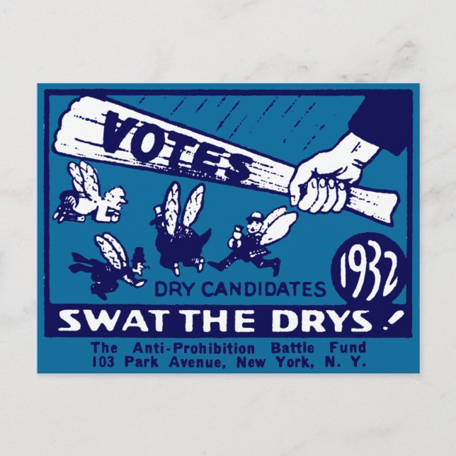 1932 Anti-Prohibition Campaign Postcard (Front)
