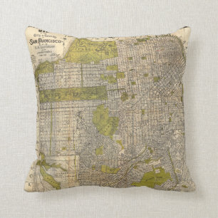 1932 Candrain Map of San Francisco California Cushion