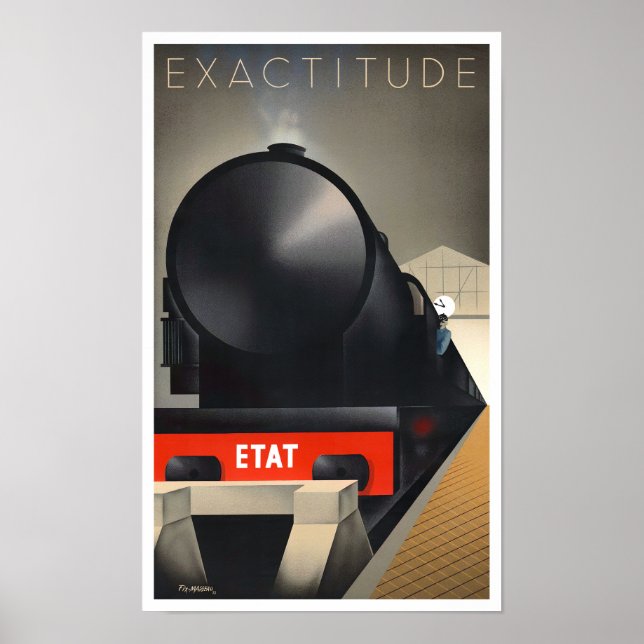 1932 Exactitude train vintage travel Poster (Front)