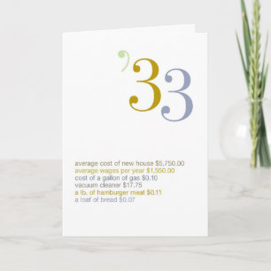 1933 Birthday Fun Facts Card