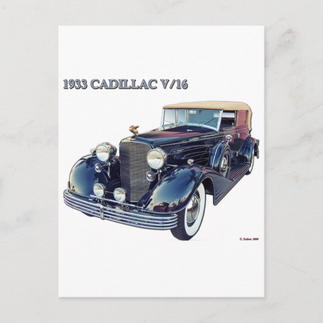 1933 CADILLAC V/16 #2 POSTCARD (Front)