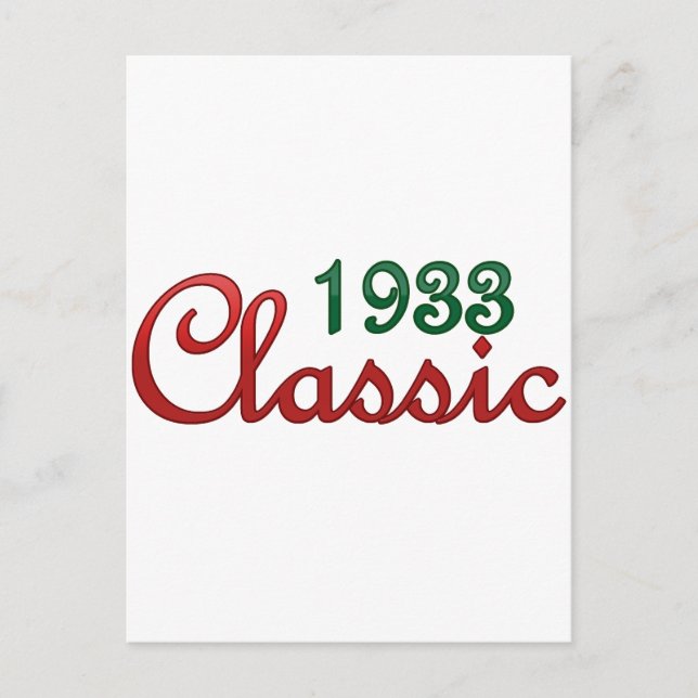 1933 Classic Postcard (Front)