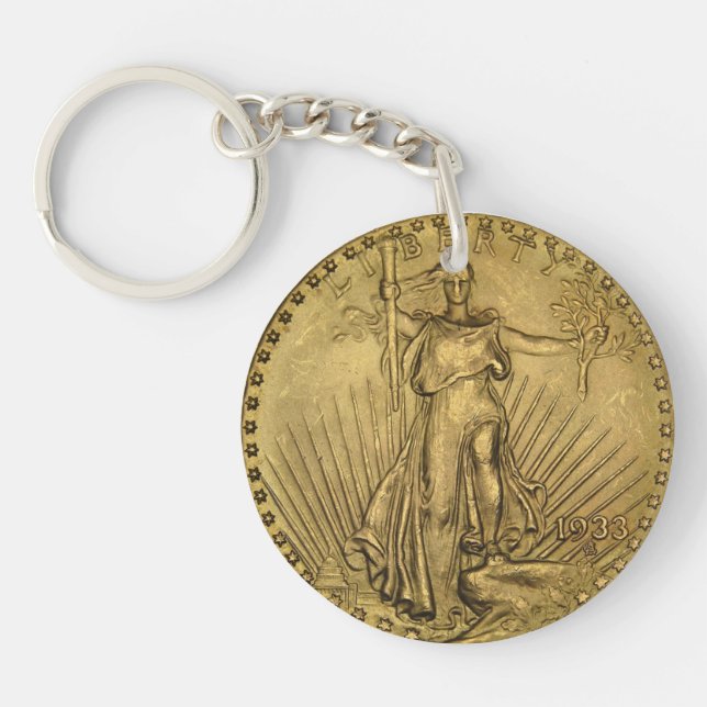 1933 Double Eagle Gold Coin Key Ring (Front)
