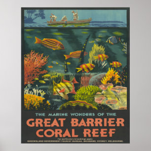 1933 Great Barrier Coral Reef  travel poster