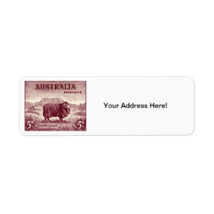 1934 Australian Merino Sheep Return Address Label