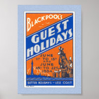 1934 BLACKPOOL UK POSTER STAMP