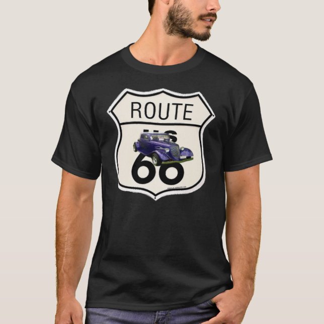 1934 Ford/Route66 sign T-shirt (Front)