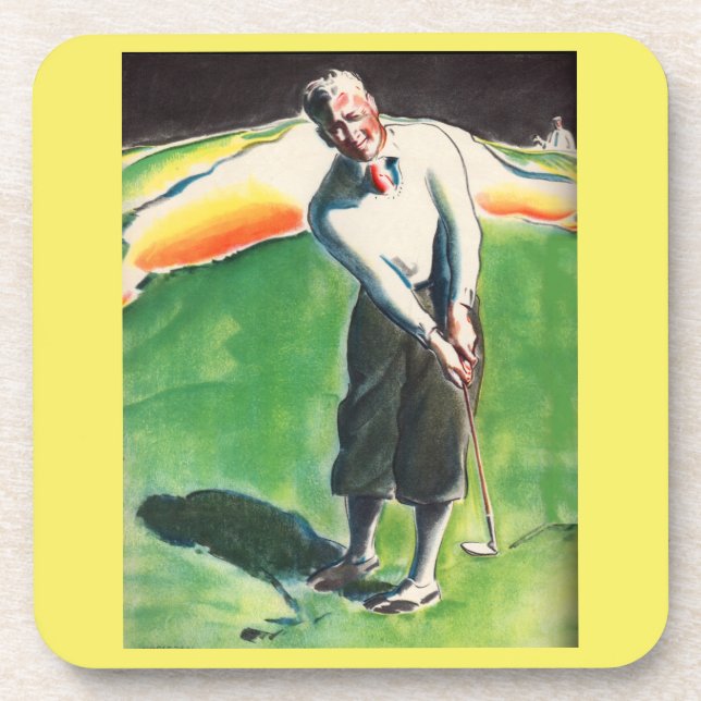 1934 golfing print coaster (Front)