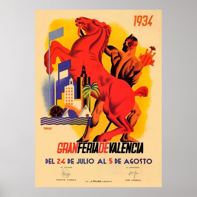 1934 Gran Feria Valencia Fair Poster (Front)