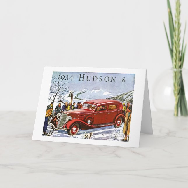 1934 Hudson 8 - Vintage Advertisement Holiday Card (Front)