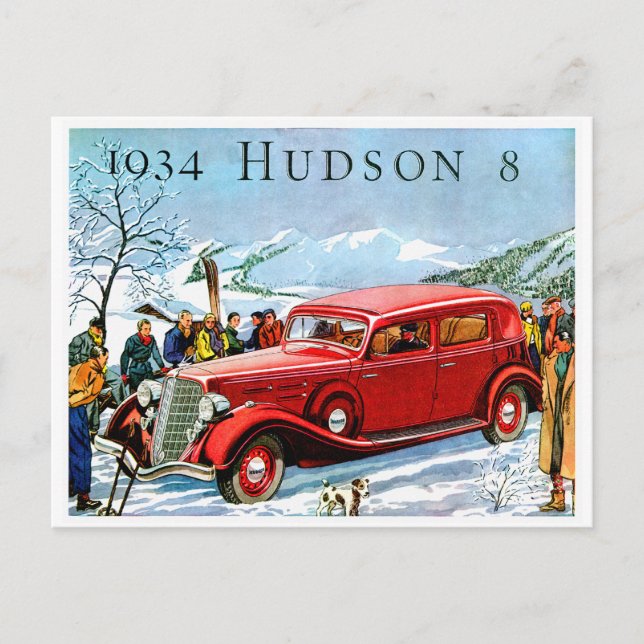 1934 Hudson 8 Vintage Automobile Advertisement Postcard (Front)