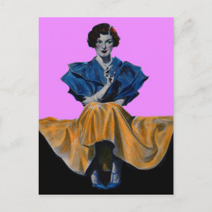 1934 pretty lady enjoying a Chesterfield Postcard