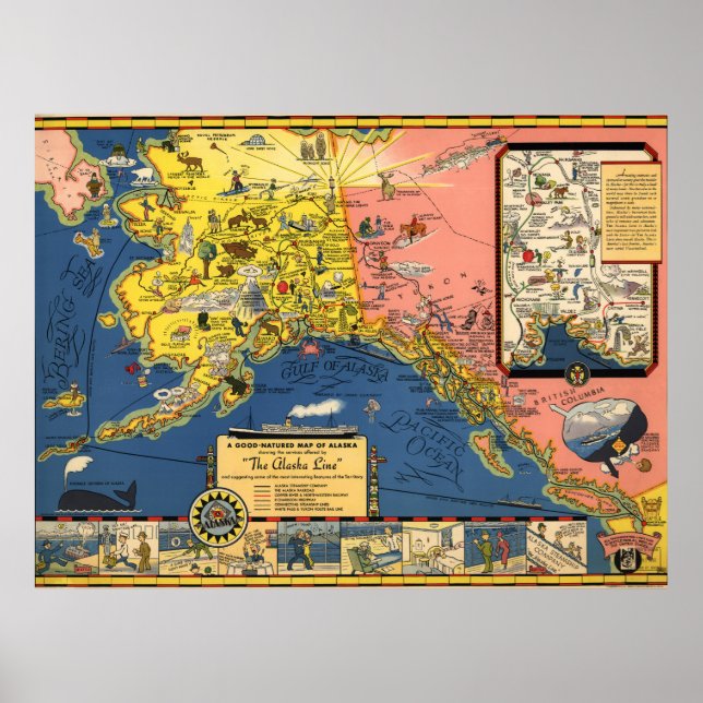 1934 Territory of Alaska Map Poster (Front)