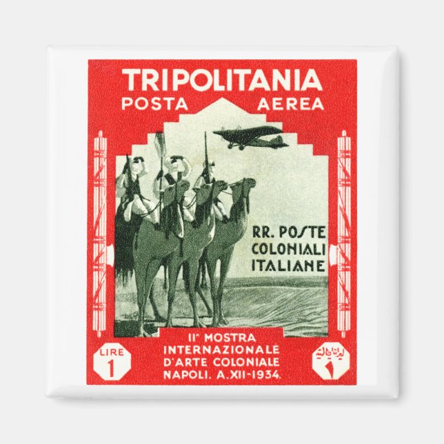 1934 Tripolitania 1 Lire stamp Magnet (Front)