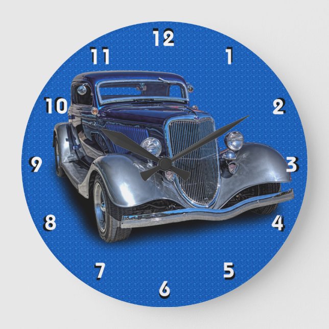 1934 VINTAGE CAR LARGE CLOCK (Front)