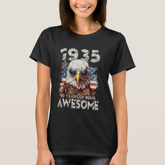 1935 90th Birthday Awesome Since 90 Years T-Shirt (Front)