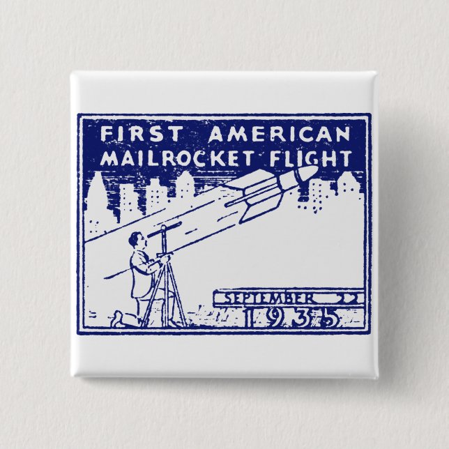 1935 American Rocket Mail 15 Cm Square Badge (Front)