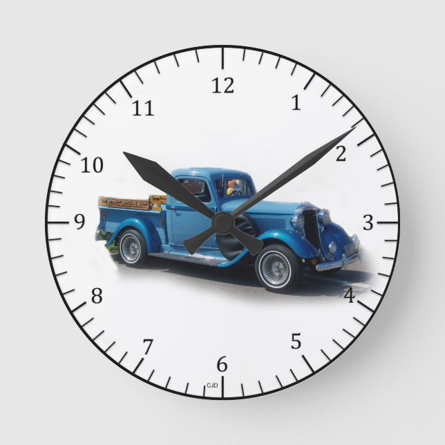 1935 blue truck wall clock (Front)