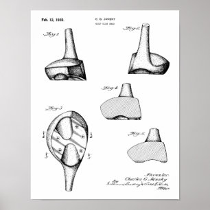 1935 Driver Golf Club Patent Art Drawing Print