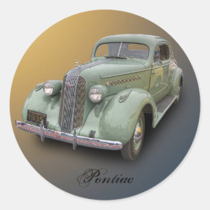 1935 PONTIAC CLASSIC ROUND STICKER