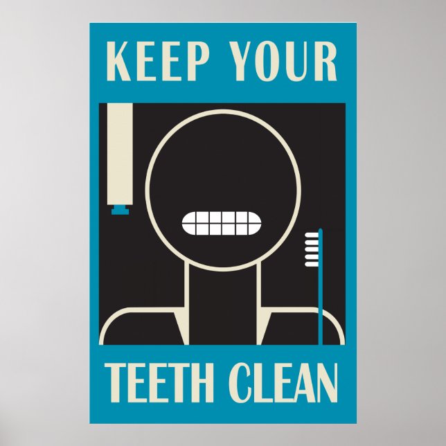 1936-38 "Keep Your Teeth Clean" Reproduction Poster (Front)