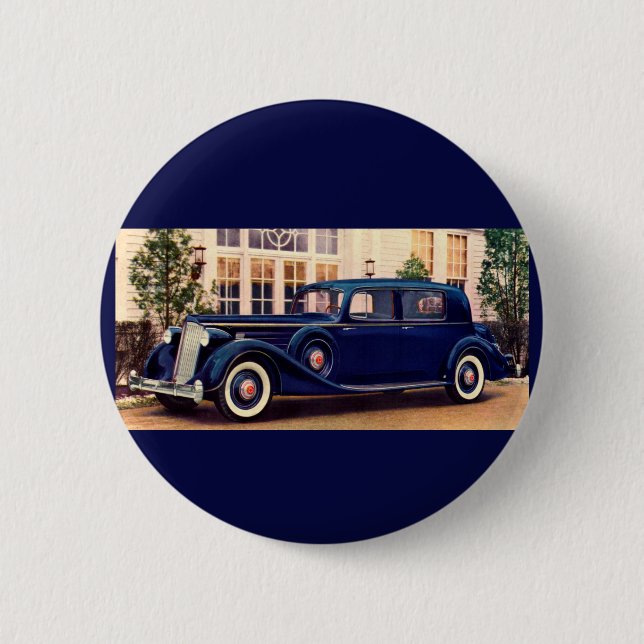 1936 blue Packard 6 Cm Round Badge (Front)