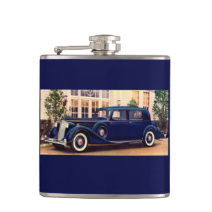 1936 blue Packard Hip Flask