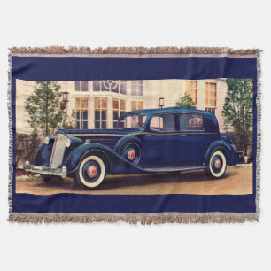 1936 blue Packard Throw Blanket