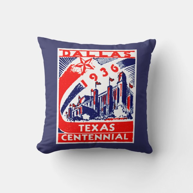 1936 Dallas Texas Centennial Cushion (Front)
