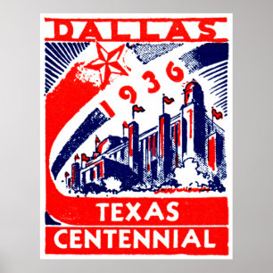 1936 Dallas Texas Centennial Poster