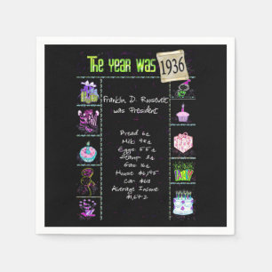 1936 Fun Facts Card Napkins