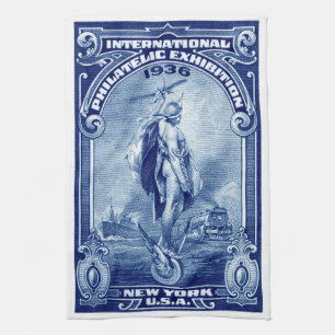1936 International Philatelic Expo New York Tea Towel