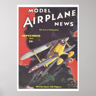 1936 MAGAZINE: MODEL AIRPLANE NEWS  POSTER
