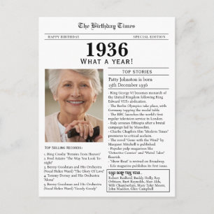 1936 Newspaper 90th birthday Postcard