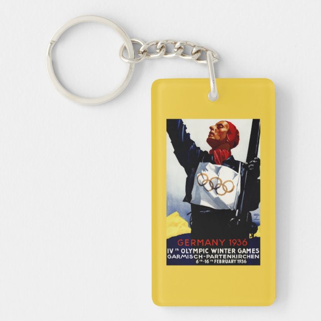 1936 Olympic Winter Games Advertisement Poster Key Ring (Front)