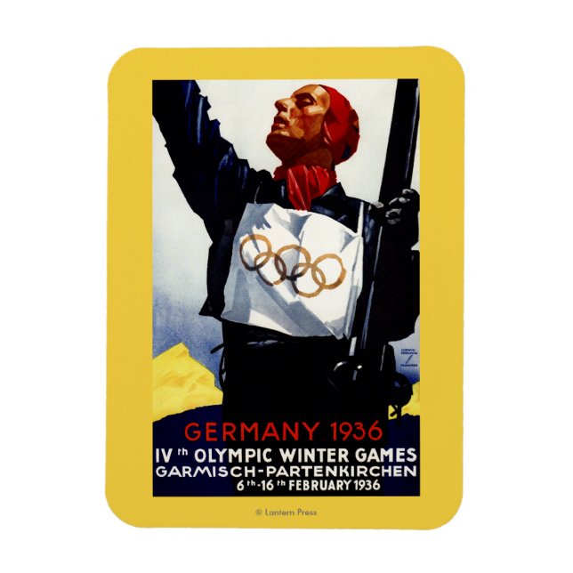 1936 Olympic Winter Games Advertisement Poster Magnet (Vertical)