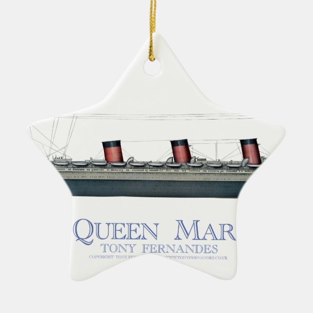 1936 Queen Mary 1 Ceramic Ornament (Front)