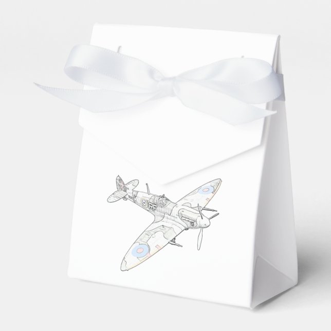 1936 WWII Spitfire Fighter Aircraft -colour Favour Box (Front Side)