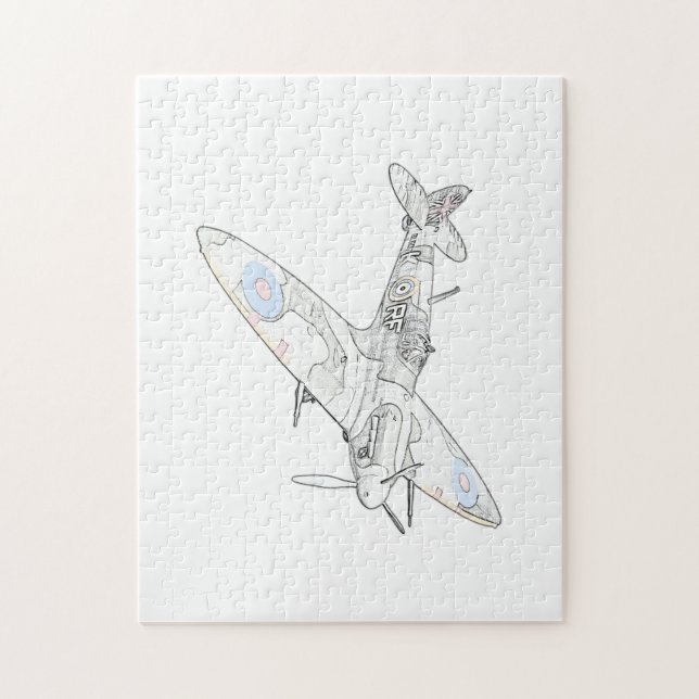 1936 WWII Spitfire Fighter Aircraft-colour Jigsaw Puzzle (Vertical)