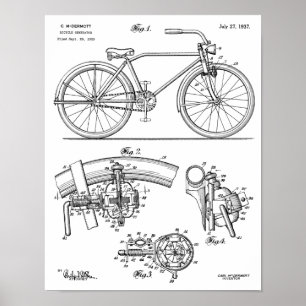 1937 Bicycle Generator Design Patent Art Print