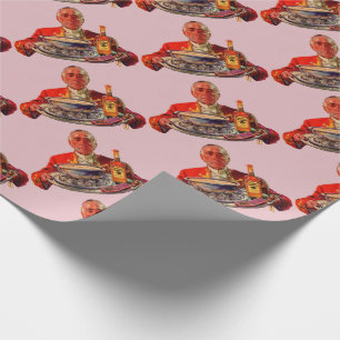 1937 butler with tray and Golden Wedding whiskey Wrapping Paper