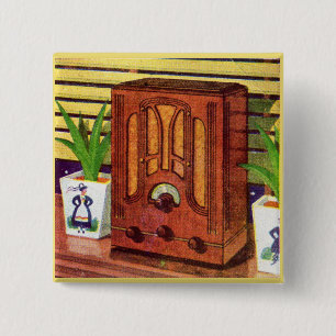 1937 cathedral radio 15 cm square badge