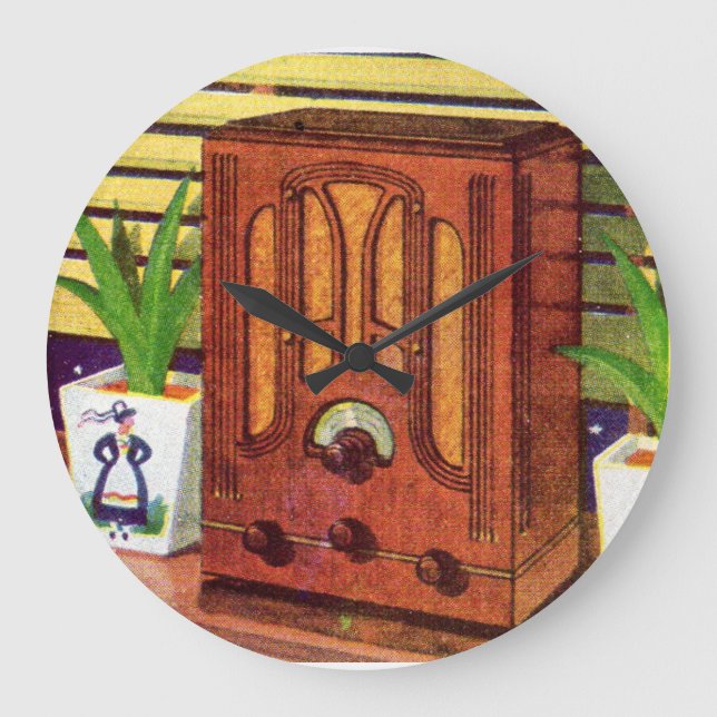 1937 cathedral radio large clock (Front)