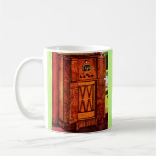 1937 console radio coffee mug