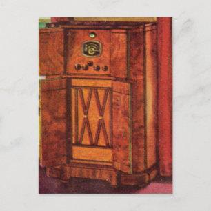 1937 console radio postcard