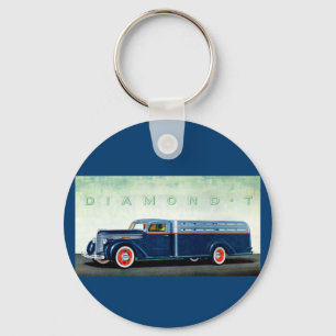 1937 Diamond T blue truck Key Ring