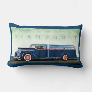 1937 Diamond T blue truck Lumbar Cushion