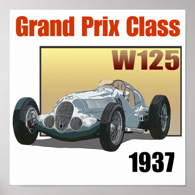 1937 Grand Prix Class W125 Poster (Front)