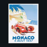 1937 Monaco Grand Prix vintage racing Postcard<br><div class="desc">1937 Monaco Grand Prix vintage racing Postcard</div>
